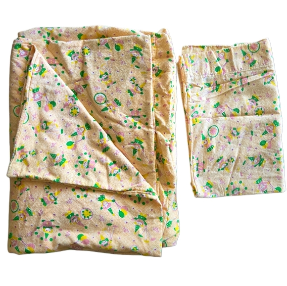 Vintage Kids Flannel Duvet Circus Turtles 70s 80s Twin Cozy Checkered Retro - Picture 3 of 8